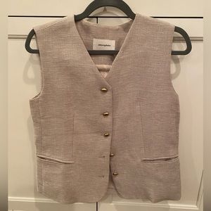 Pixie Market Gold Button Linen Blend Vest - Small / Medium (worn once!)